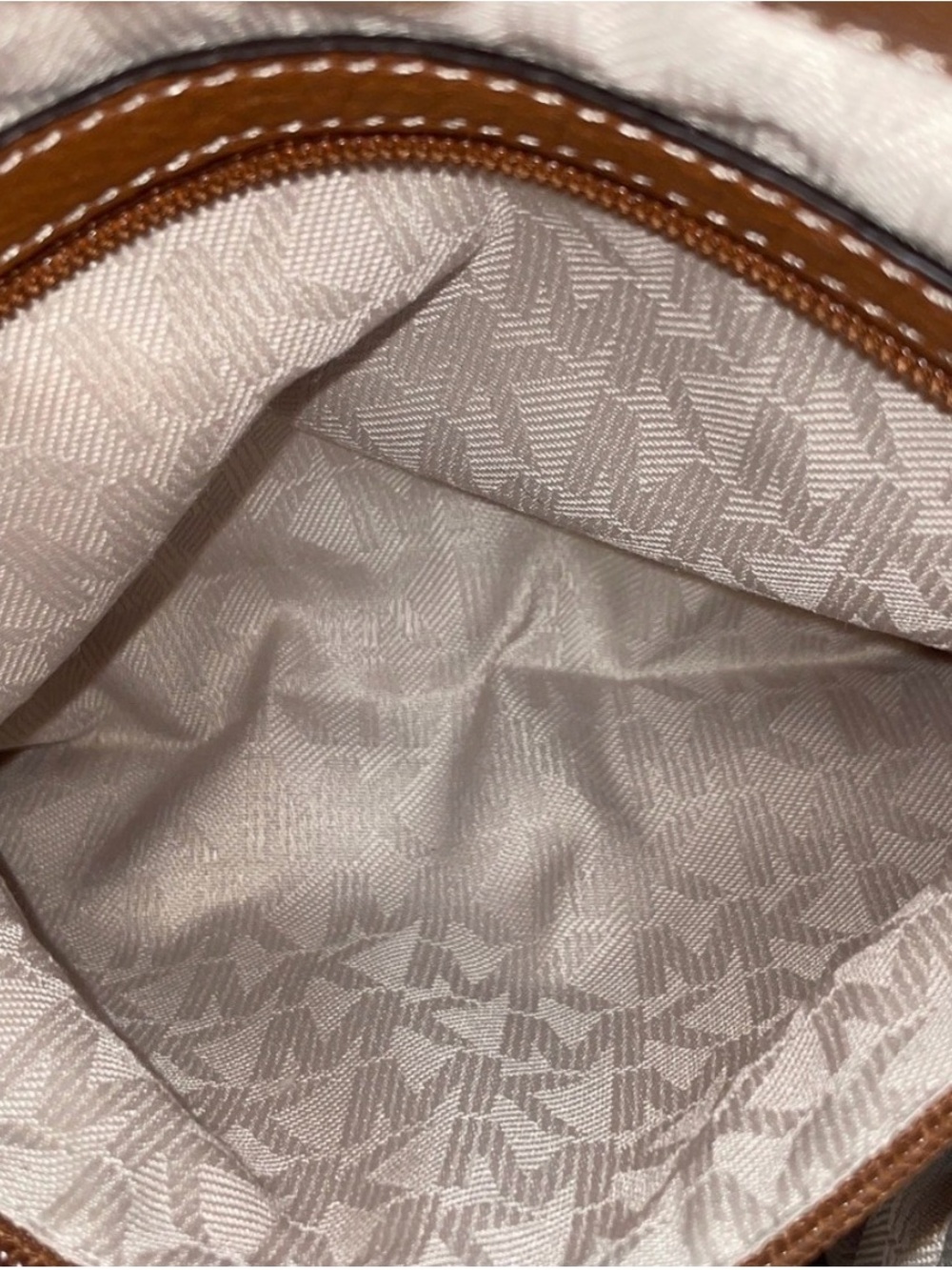 Michael Kors Tan Leather & Dark Denim Tote - Picture 10 of 11